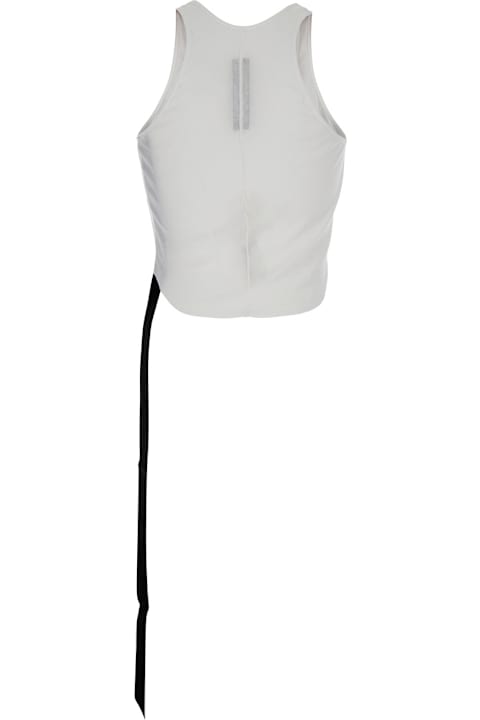 Topwear for Men DRKSHDW White Racerback Top With Oversize Band In Cotton Man