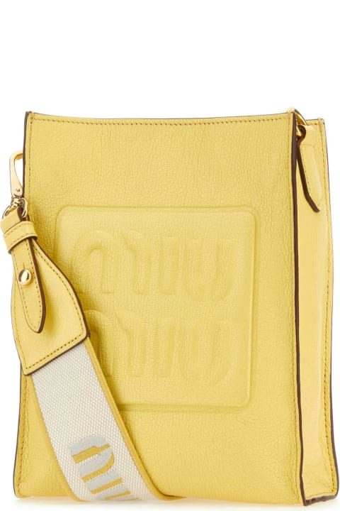 Miu Miu Shoulder Bags for Women Miu Miu Yellow Leather Crossbody Bag