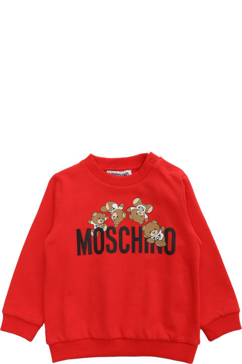 Topwear for Baby Girls Moschino Red Sweatshirt With Print
