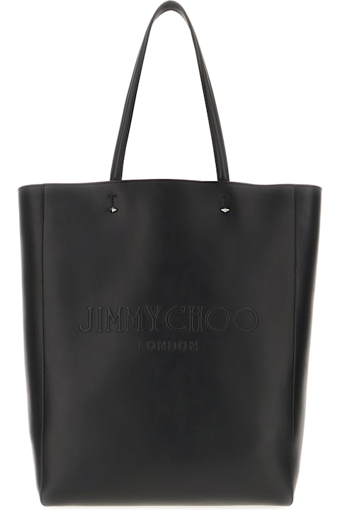 Jimmy Choo Totes for Men Jimmy Choo Black Leather Lenny Shopping Bag