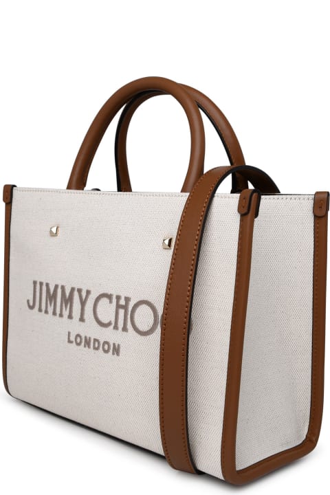Jimmy Choo Totes for Women Jimmy Choo Avenue Bag In Ivory Fabric