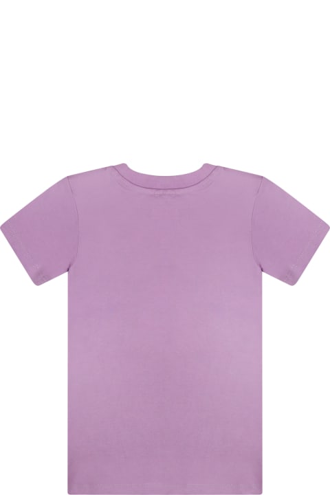 ガールズ ジャンプスーツ Stella McCartney Kids Purple Dress For Baby Girl With Star