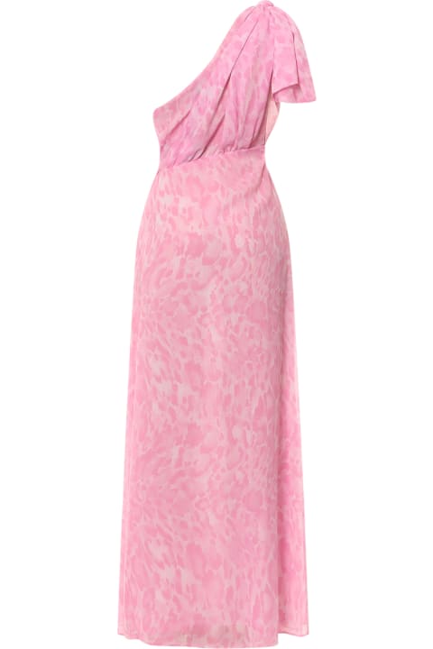 Pinko for Women Pinko Animal-printed One-shoulder Draped Gown