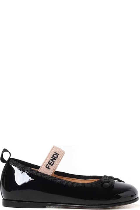 Fendi for Girls Fendi Fendi Kids Flat Shoes Black