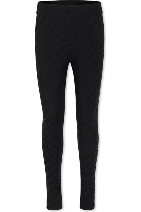 Givenchy Bottoms for Women Givenchy Black Leggings For Girl With Logo