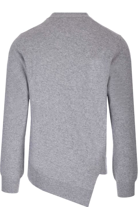 Comme des Garçons Sweaters for Men Comme des Garçons X Lacoste Asymmetric-hem Buttoned Cardigan