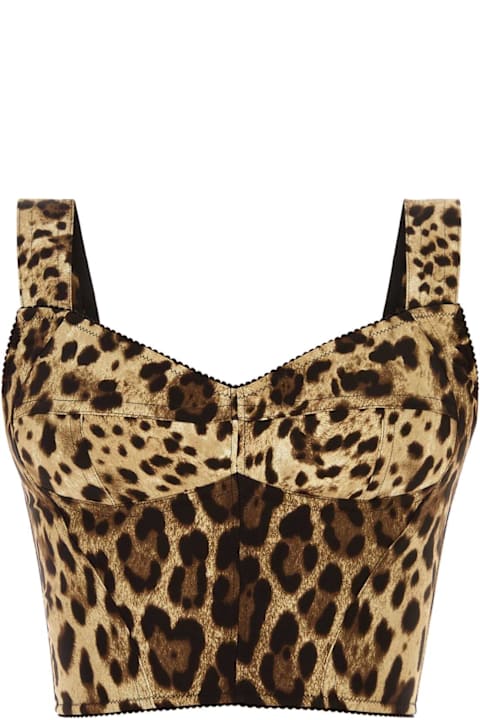 Fashion for Women Dolce & Gabbana Printed Stretch Silk Blend Bodice