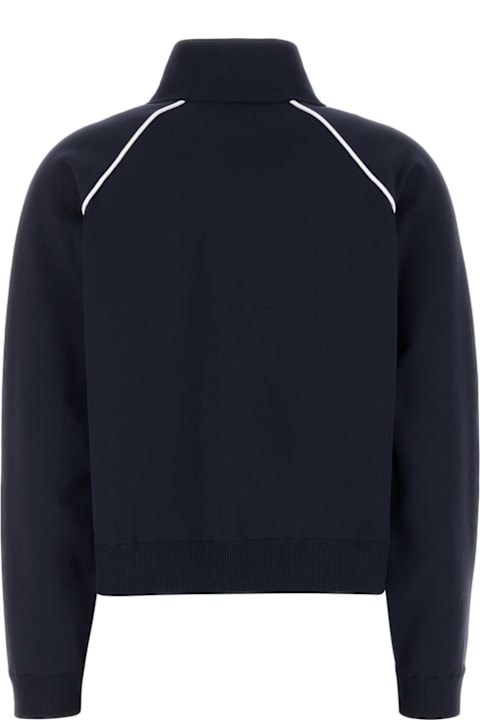 Miu Miu Clothing for Women Miu Miu Midnight Blue Stretch Nylon Cardigan