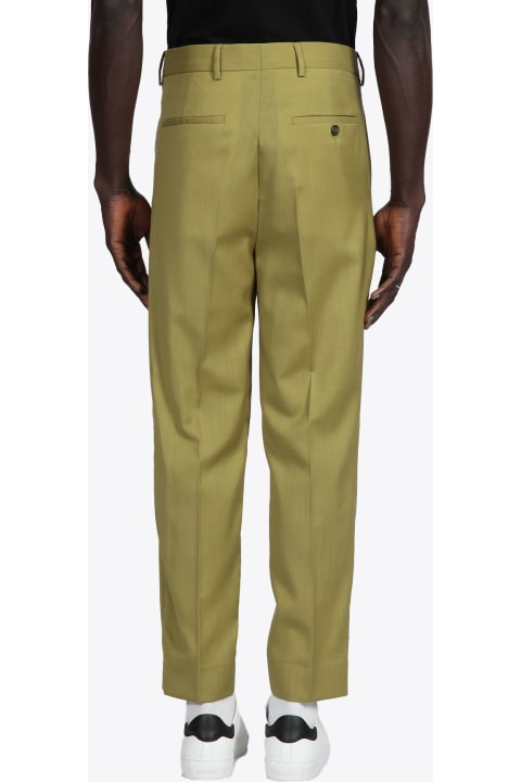 Pantalone Doppia Pince Pistacho green tailored pant with double pleats