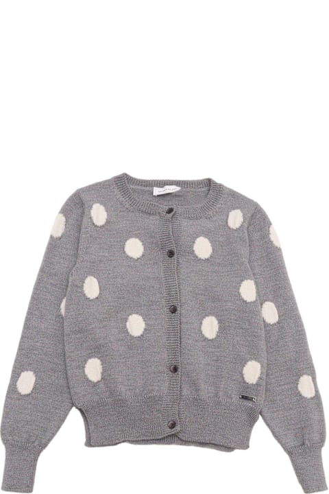 Monnalisa Sweaters & Sweatshirts for Girls Monnalisa Logo Plaque Polka-dot Cardigan