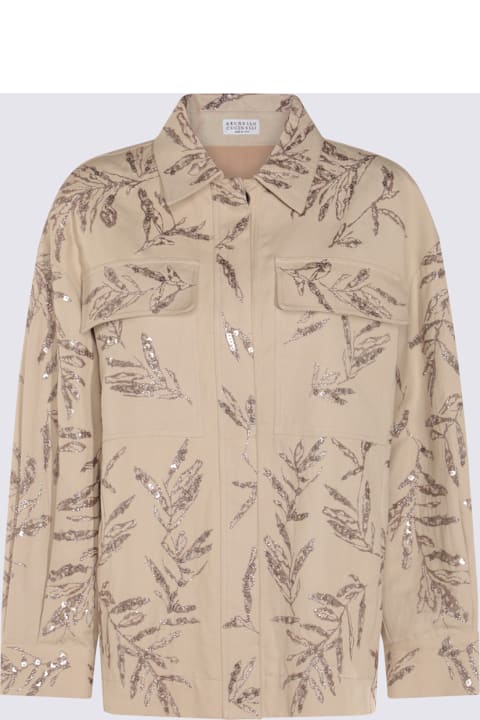 Brunello Cucinelli for Kids Brunello Cucinelli Beige Cotton Shirt
