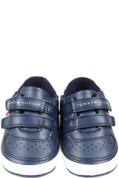 Shoes for Baby Girls Tommy Hilfiger Blue Sneakers For Baby Boy With Logo