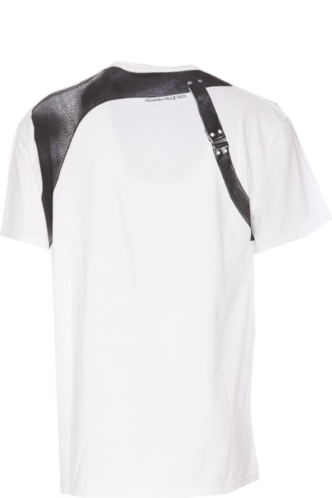Alexander McQueen Topwear for Men Alexander McQueen Harness T-shirt In White And Black