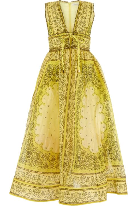 Zimmermann Dresses for Women Zimmermann Printed Linen Blend Matchmaker Bow Dress