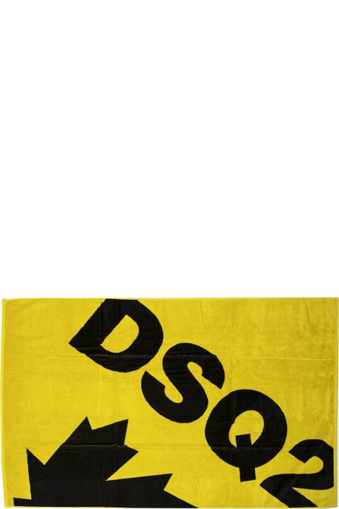 Accessories & Gifts for Kids Dsquared2 Logo Cotton Terry Beach Towel