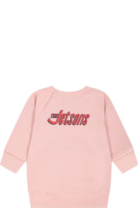 Fashion for Kids Gucci Pink Sweatshirt For Baby Girl With Print And Logo