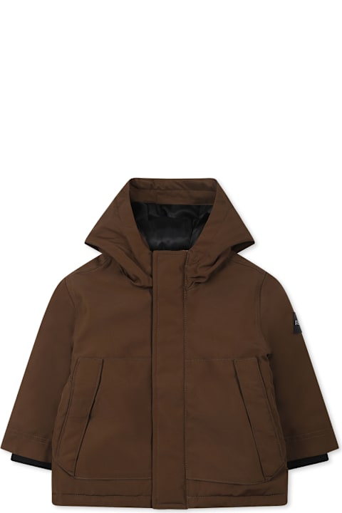 Homeware Hugo Boss Brown Parka For Baby Boy With Logo