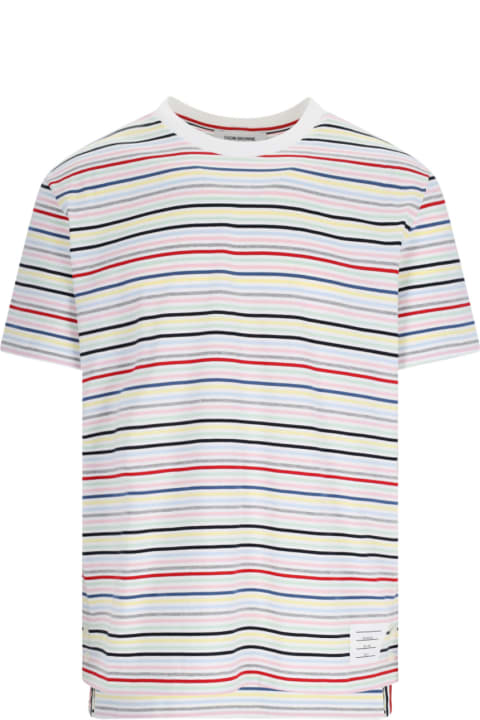 Thom Browne Men Thom Browne Striped Cotton T-shirt
