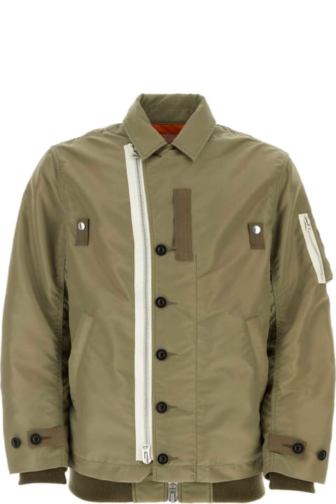 Sacai Coats & Jackets for Men Sacai Army Green Nylon Jacket