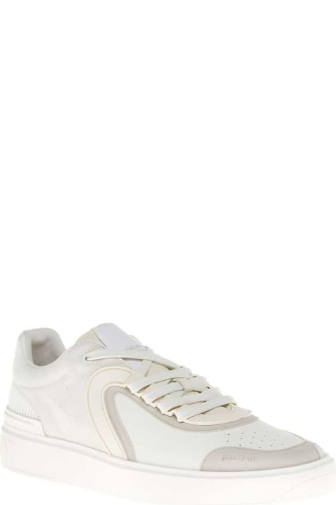 B Skate White Leather Low Sneakers
