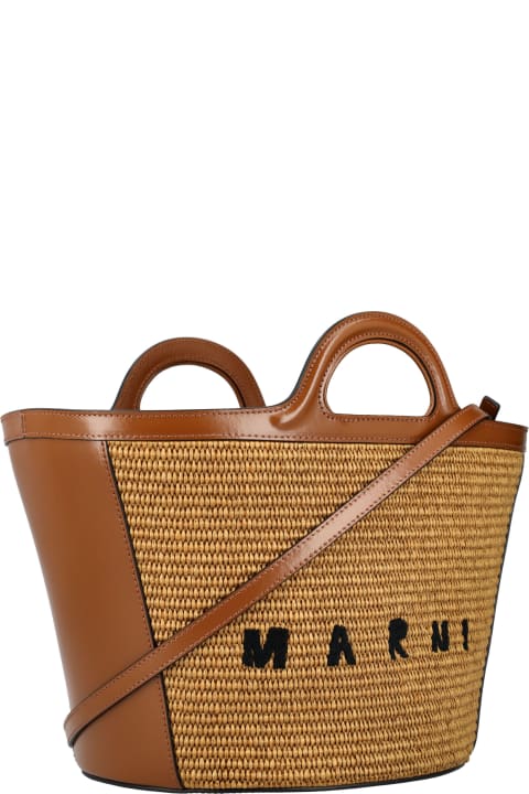 Marni for Women Marni Tropicalia Micro Bag In Leather And Raffia