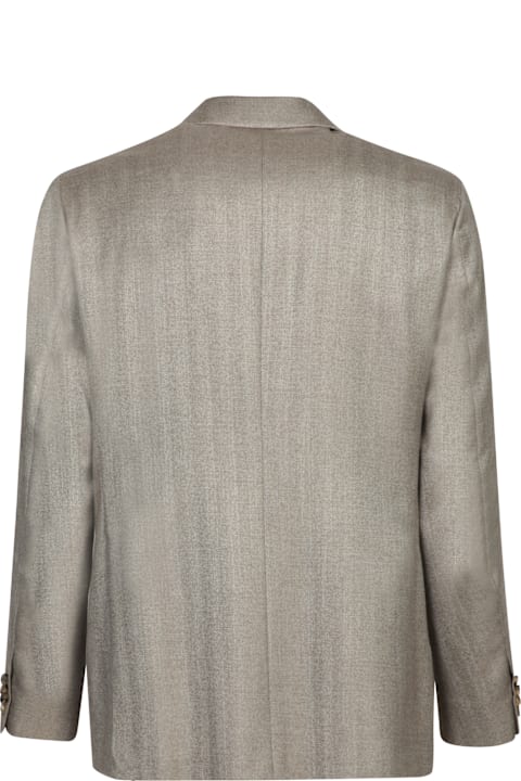 Canali for Men Canali Beige Herringbone Silk Jacket