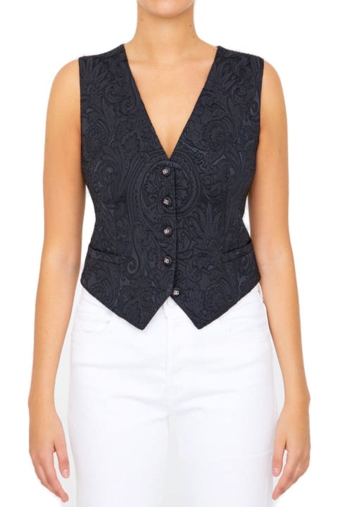 ウィメンズ Dolce & Gabbanaのコート＆ジャケット Dolce & Gabbana Leopard Printed V-neck Vest
