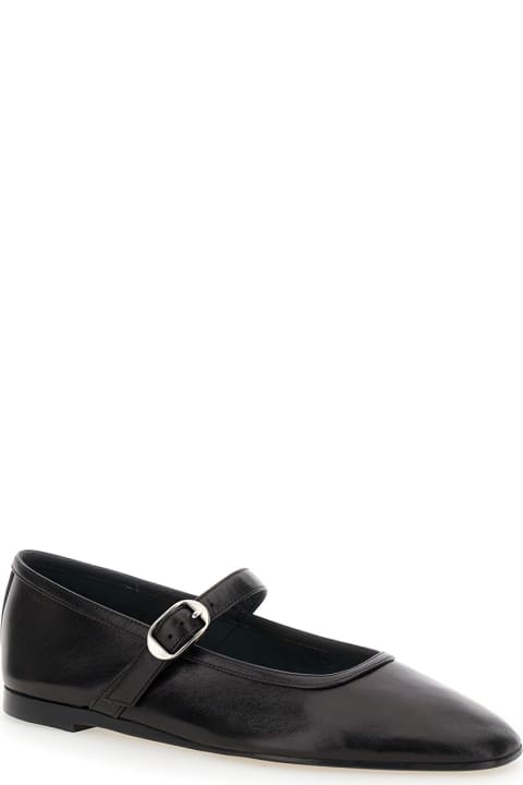 ウィメンズ Le Monde Berylのシューズ Le Monde Beryl Black Mary Jane Ballet Shoes With Strap And Buckle In Leather Woman