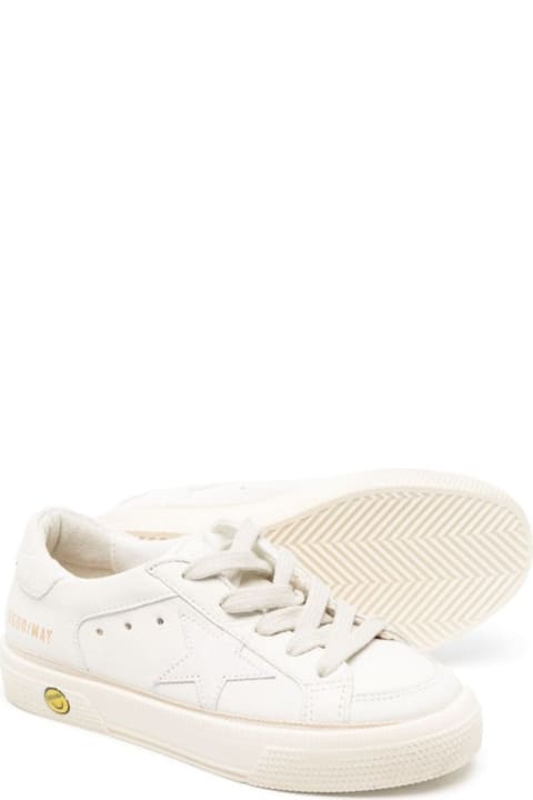 Golden Goose Shoes for Boys Golden Goose White Low Top Sneakers With Star Patch In Leather Boy