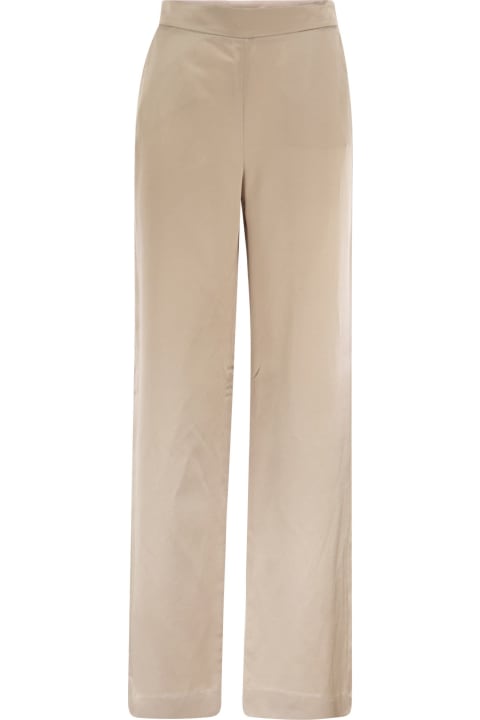 Viscose And Linen Palazzo Trousers