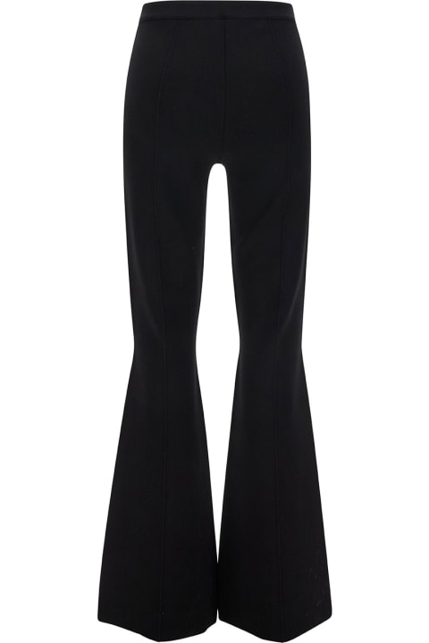 Theory Clothing for Women Theory Black Flared Pants With Button Closure In Viscose Blend Woman