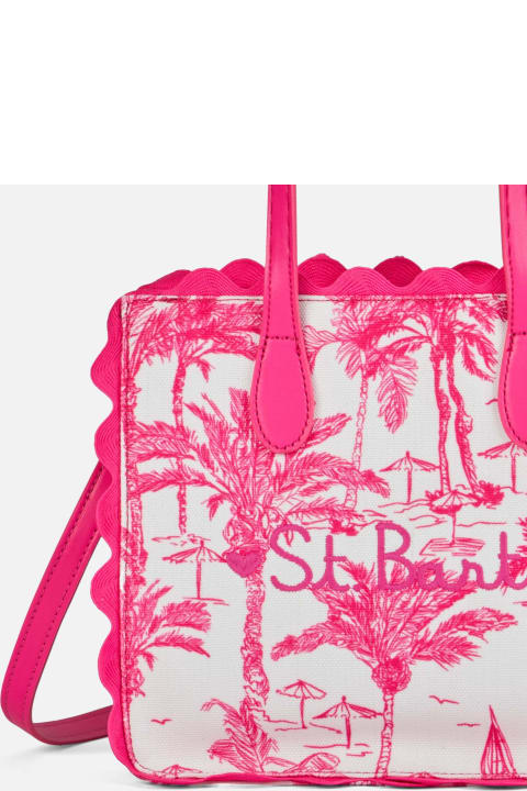 Homeware MC2 Saint Barth Vivian Cotton Handbag With Toile De Jouy Print