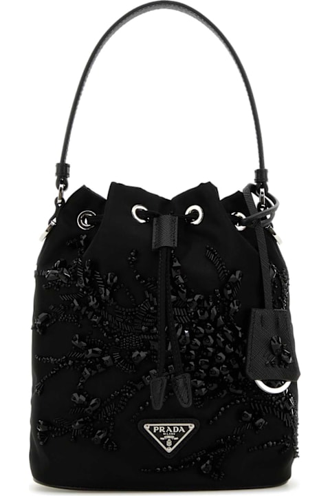 Prada Bags for Women Prada Black Nylon Bucket Bag