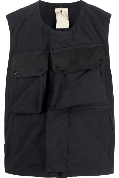 Ten C for Men Ten C Flap-pocket Gilet Vest In Black Technical Fabric Man