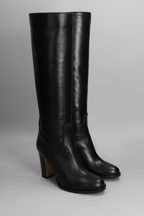 High Heels Boots In Black Leather