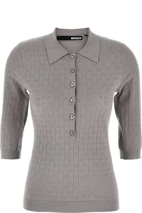 Rotate by Birger Christensen for Women Rotate by Birger Christensen 'pointelle' Polo Shirt