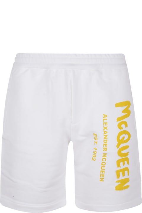 Alexander McQueen Pants for Men Alexander McQueen Graffiti Prt Shorts