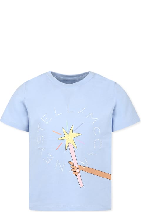 Homeware Stella McCartney Kids Light Blue T-shirt For Girl With Magic Wand