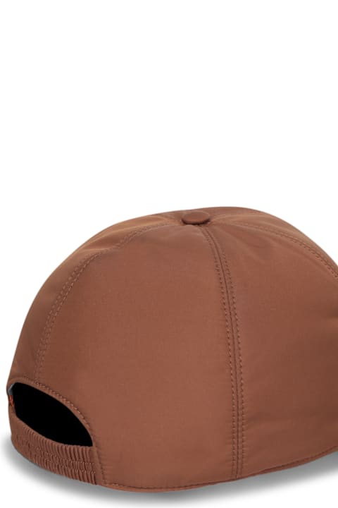 Zegna Hats for Men Zegna Brown Nylon Baseball Cap