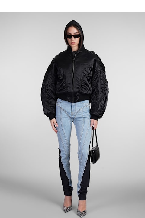 Mugler Coats & Jackets for Women Mugler Bomber In Black Nylon