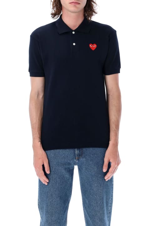 Fashion for Men Comme des Garçons Play Red Heart Patch Polo Shirt