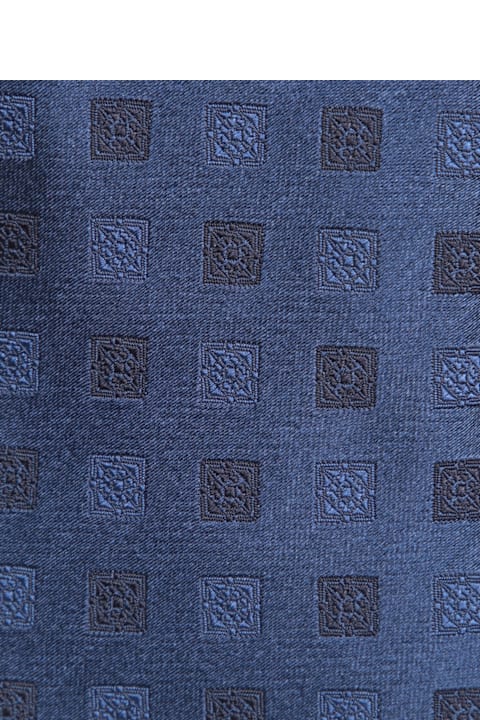 Brunello Cucinelli for Men Brunello Cucinelli Dark Blue Geometric Tie