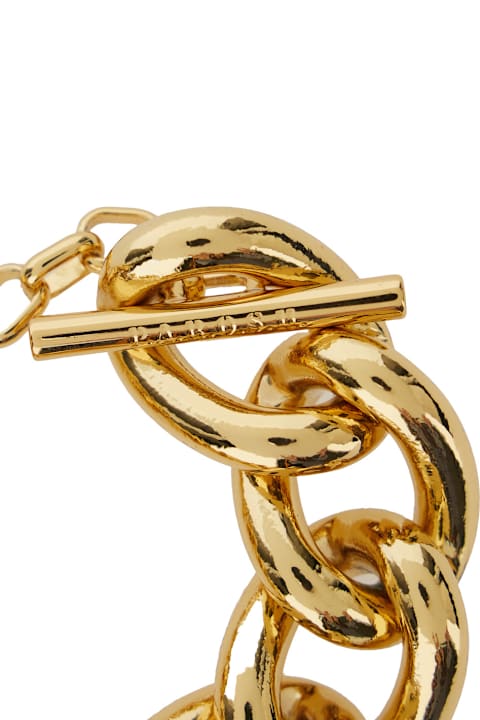 Parosh Jewelry for Women Parosh Gold Tone Chain-link Bracelet With Clasp Logo Closure In Aluminum Woman