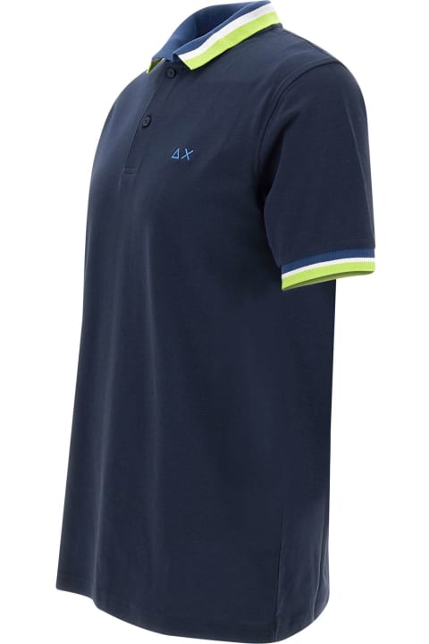 Topwear for Men Sun 68 'collar Multistripes' Cotton Polo Shirt