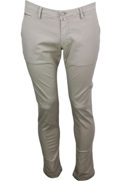 Jacob Cohen Pants for Men Jacob Cohen Luxury Edition Bobby Chino Trousers In Soft Stretch Cotton With Slant Pockets With Zip And Button Closure And Lacquered Button