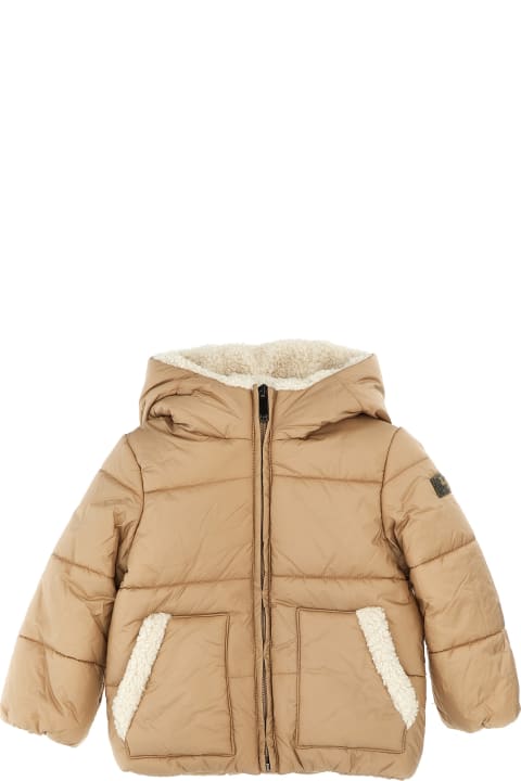 Topwear for Baby Boys Il Gufo Shearling Details Hooded Down Jacket
