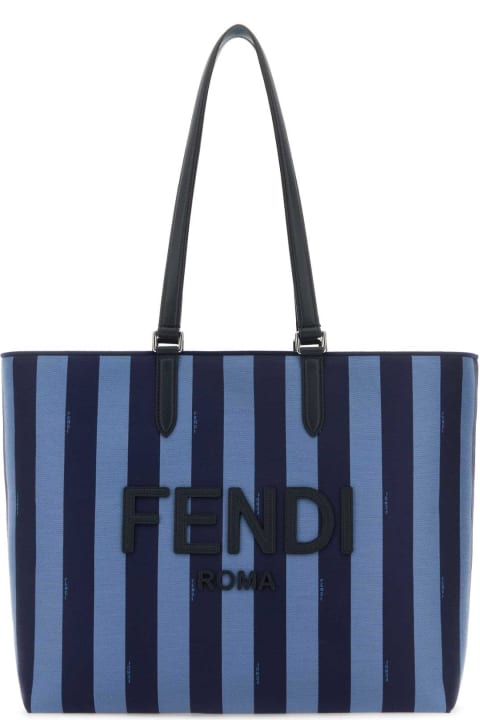 メンズ Fendiのトートバッグ Fendi Embroidered Canvas Go To Shopping Bag