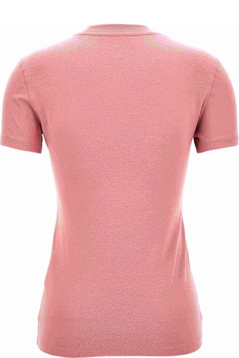 Homeware Versace Jeans Couture Versace Jeans Couture Pink T-shirt With Logo And Roses