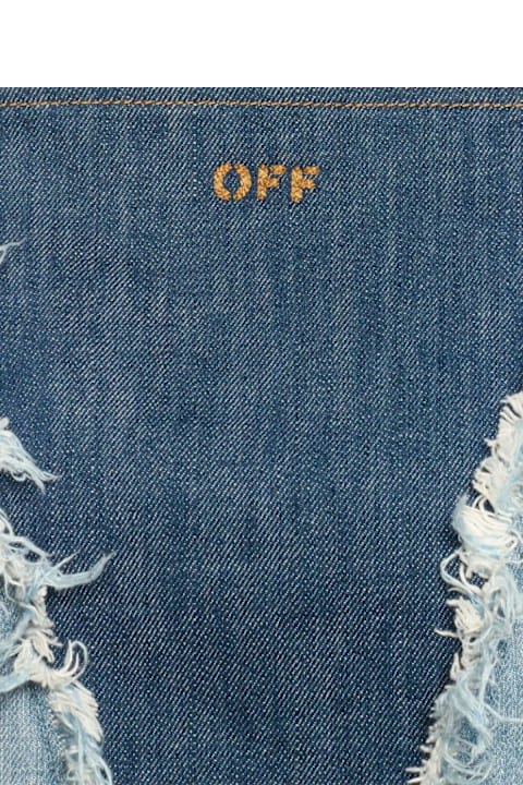 Off-White for Women Off-White Frayed Denim Mini Dress