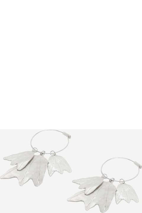 Jewelry for Women Jil Sander Hoop Earrings With Leaf Charm